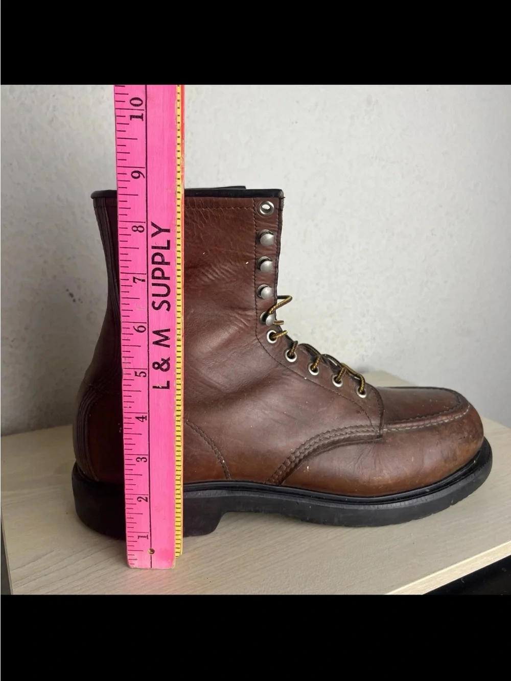 Red Wing Size 11B Moc Steel Toe Work Boots 4440 Men's Brown Leather Vintage
